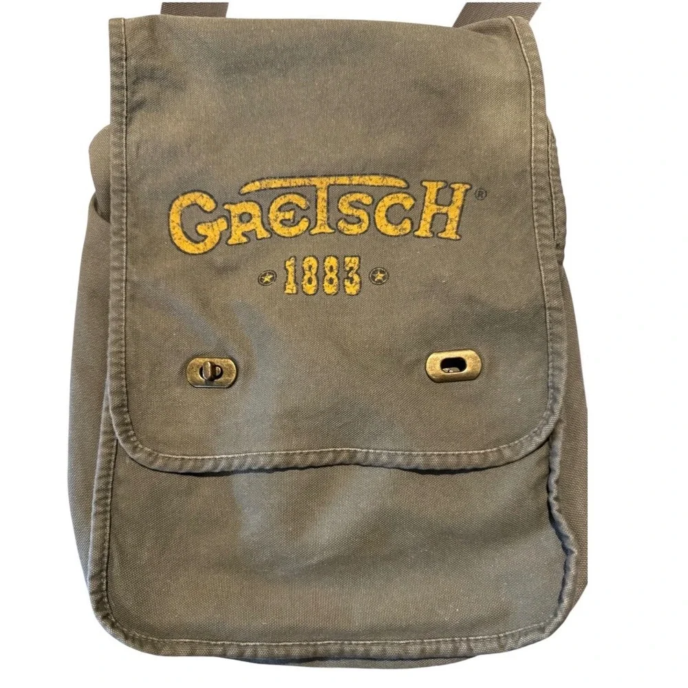 Vintage Gretsch 1883 Canvas Messenger Bag Army Green Crossbody Utility Satchel